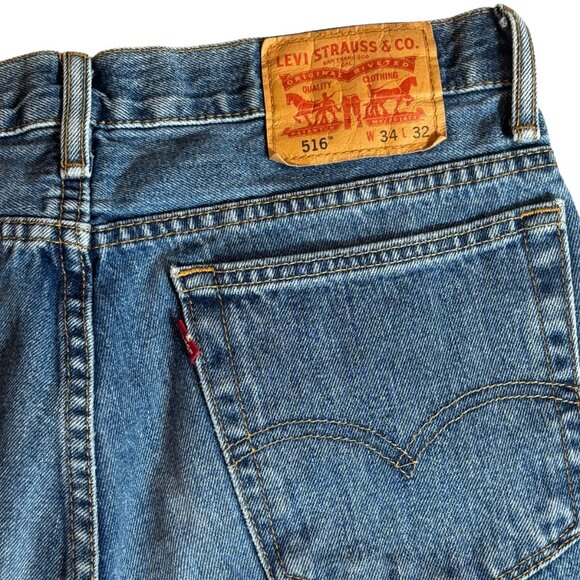 Levi's 516 Women's Classic Blue Straight Leg Jeans W34 L32 - Picture 6 of 6